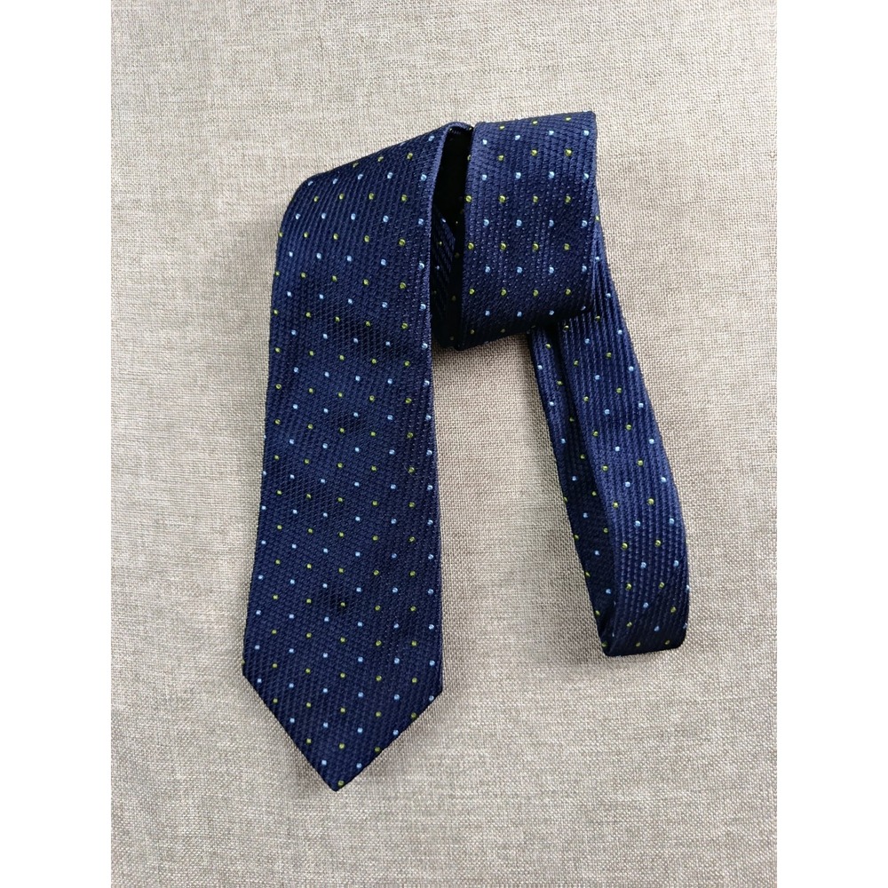 Turnbull & Asser Mens Neck Ties 58X3.5 Blue Textured Dot Silk Handmade England